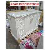 49" x 23" x 34.5" White Vanity w/ Top