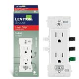 Leviton Lever Edge 15A TR Duplex Outlet, White