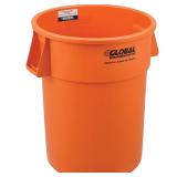 Global Industrial 55 Gal Trash Can, Orange