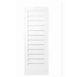 32 in. x 96 in. Shadow Louver Solid Core White Pr
