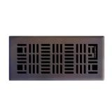 Art Nouveau 4x10 Steel Floor Register, Cocoa