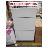 18" x 25" x 34.5" White 3 Drawer Base Cabinet