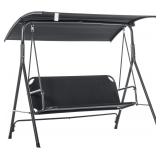 Outsunny 3-Person Porch Swing, Black