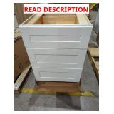 24" x 25-1/8" x 34.5" 3 Drawer White Base Cabinet