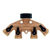 4-Outlet Brass Hose Faucet Manifold
