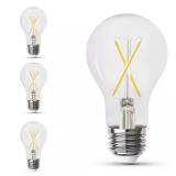 60W A19 Filament LED Bulbs 3000K (4-Pack)