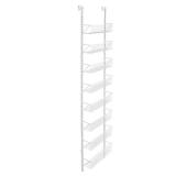 White Steel 8-Drawer Mesh Basket 77.5x18in