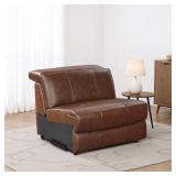 Tellot Brown Leather Armless Chair