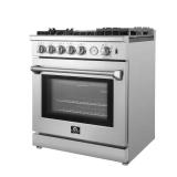 Lazio 30" Gas Range: 5 Burners, SS