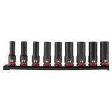 Milwaukee 1/2" Drive Deep Socket Set   9pc