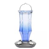 Sapphire Starburst Glass Hummingbird Feeder