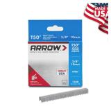 Arrow T50 Flat Crown Staples 1250 pk