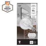 60W G25 Globe LED, Dimmable, 3500K 3 Pack