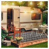 Beverly Outdoor Area Rug Black White, Size Unknow