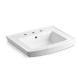 Archer 7.87 in. Vitreous China Pedestal Sink