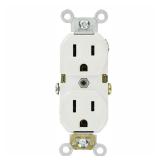 15 Amp Commercial Duplex Outlet, White