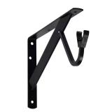 Matte Black Heavy-Duty Shelf and Rod Bracket