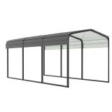 10 ft. W x 15 ft. D Metal Carport, Gray