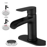 Waterfall Bathroom Faucet Matte Black