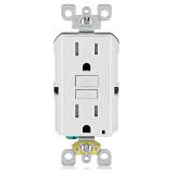 Leviton GFCI Outlet 15A Self-Test TP LED White