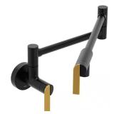 Nio Wall Mount Pot Filler Faucet Matte Black