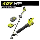 RYOBI 40V HP Trimmer & 180 MPH Blower