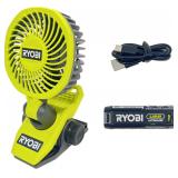 RYOBI USB Clamp Fan Kit with 2.0Ah Battery
