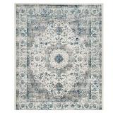 Evoke 8 ft x 10 ft Gray/Ivory Border Rug