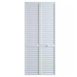 30x80 in. White Louver Pine Closet Bi-fold Door