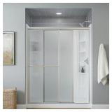 Deluxe Sliding Shower Door 55-60x70 Silver