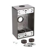 1-Gang Weatherproof Box with 3 Holes, Bronze