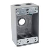 1/2 in. Gray 1-Gang 4-Holes Weatherproof Box