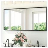48" W x 24" H Aluminum Vanity Mirror, Black