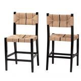 Prita 25" Black Wood Counter Stool Set (2)