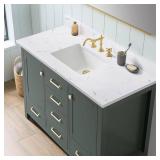 Etyi 48x22 Stone Vanity Top, Carrara White