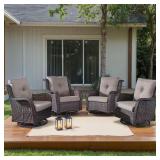 Arcline 4-Piece Brown Wicker Glider Set
