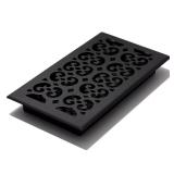 6x12 Scroll Text Black Floor Register
