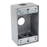 3/4 in. Gray 1-Gang 3-Holes Weatherproof Box