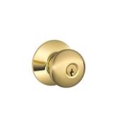 Schlage Plymouth Bright Brass Lockset 1-3/4"