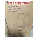 3 step ladder black
