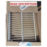 2 white metal shelves