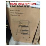 3 step ladder black