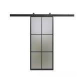 36x84 In 6 Lite Frosted Glass Barn Door Kit