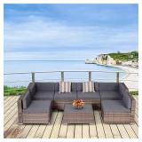 Patio Life Grey 7-Piece Conversation Set