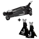 Husky 3-Ton Floor Garage Car Jack and no Jack Sta