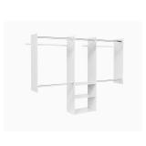 Deluxe White Wood Closet System 60-96 in
