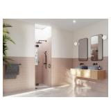 Halo 32.5"W x 78"H Glass Shower Door, Black
