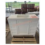 Vanity with solid top