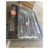 Black 36in entry door with sidelights, RH Inswing