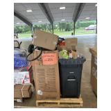 Husky 8-ton bottle jack, tin snips, hose reel ,
